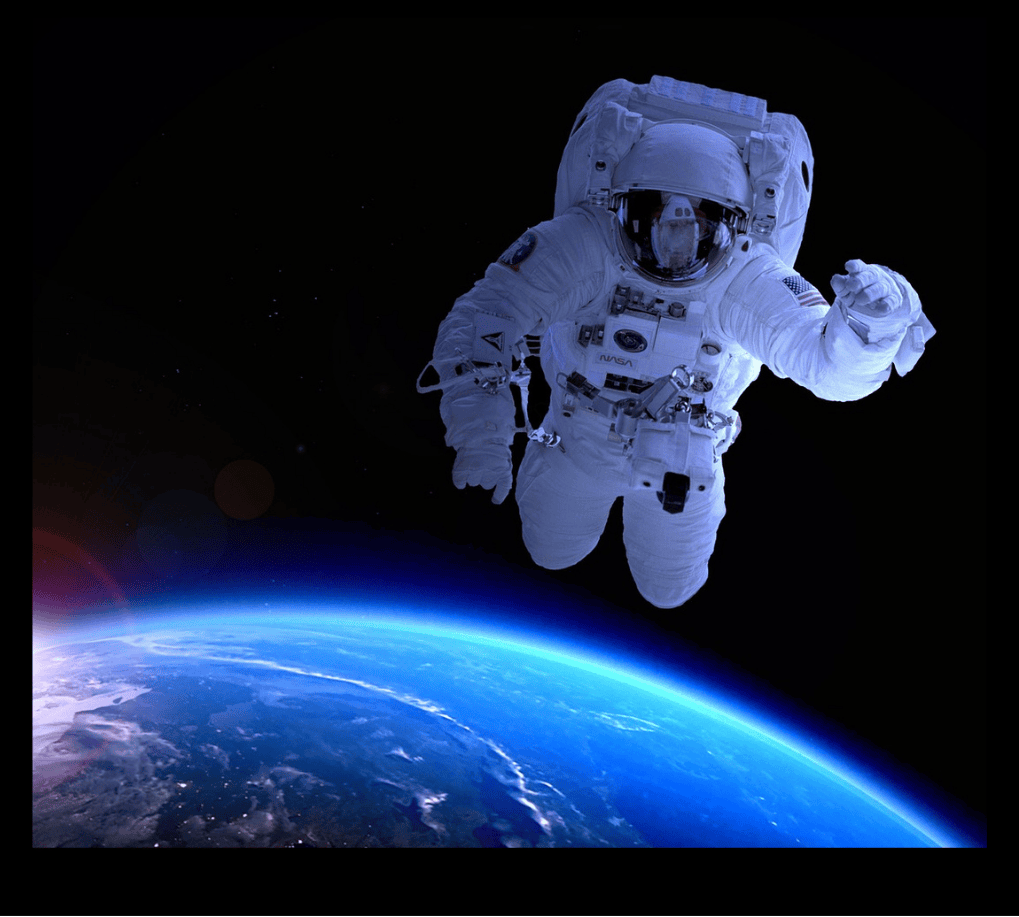 Astronaut in space facing the camera with Earth in the background, symbolizing scientific excellence and discovery. Alpha Quant Solutions applies science and engineering to finance, delivering superior market insights and investment strategies.